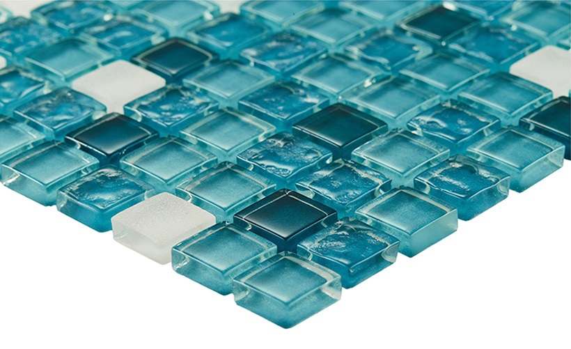 На стену Напольные вставки Микс бирюза белая (1.5x1.5) 30x30 - фото 2