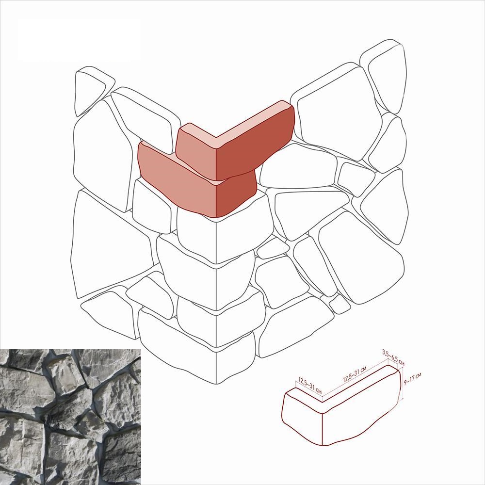 610-85 На стену Рока Угловой элемент к плоскости 610-80