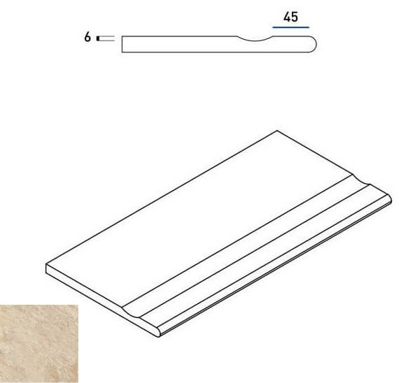 620090000368 Бордюр Climb X2 Роуп Бортик 30x60 с Выемкой Закругленый Натуральный