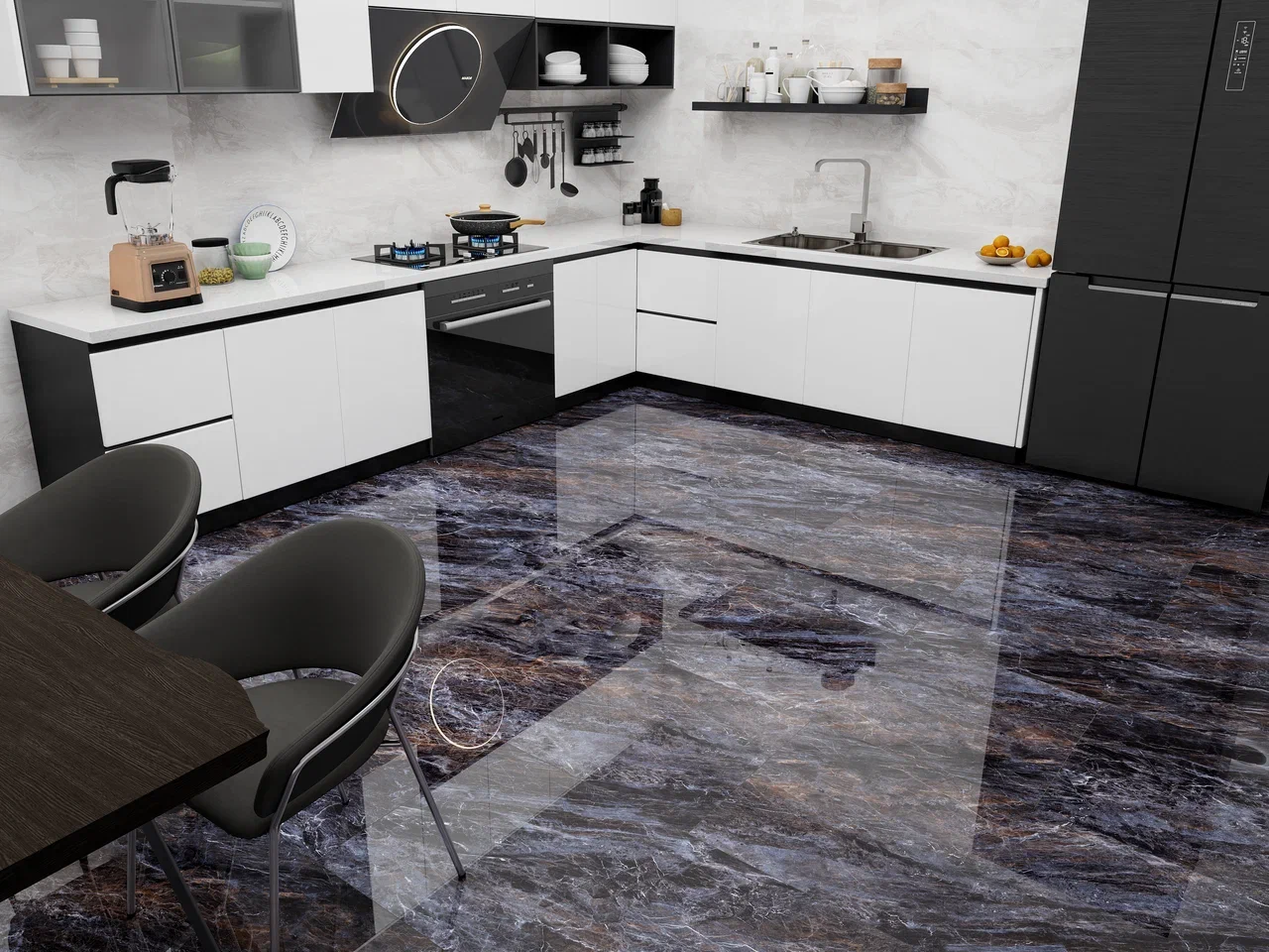 На пол Romano Versailles Brown High Glossy 120x60 - фото 12