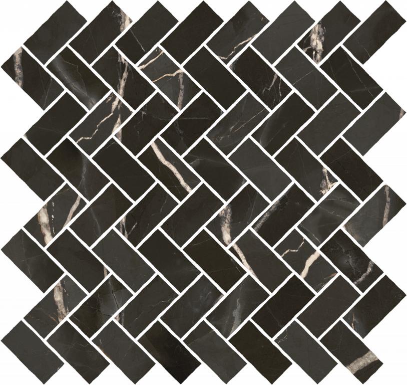 620110000217 Напольная Stellaris Absolut Black Mosaico Cross Nat 31.5x29.7
