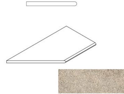 620090000633 Бордюр Everstone X2 Дезерт Бортик 30x60 Закругленный Угловой Левый Натуральный