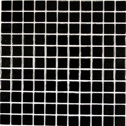 Black glass 4*25*25 300*300 Напольная Керамическая мозаика Black glass