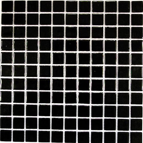 Black glass 4*25*25 300*300 На пол Стеклянная мозаика Black glass