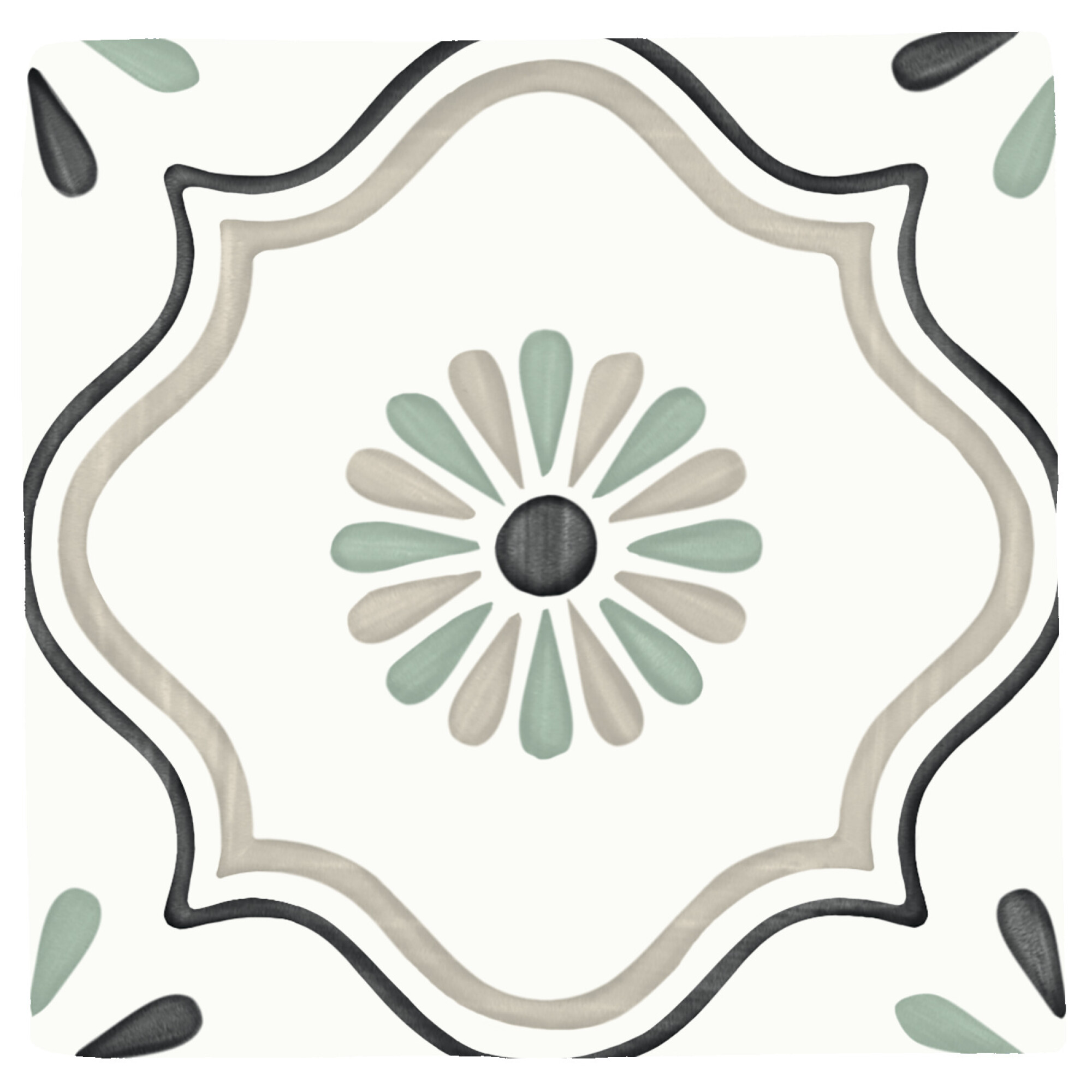 3356231084 На пол Tanger Sand Flower 12.3x12.3