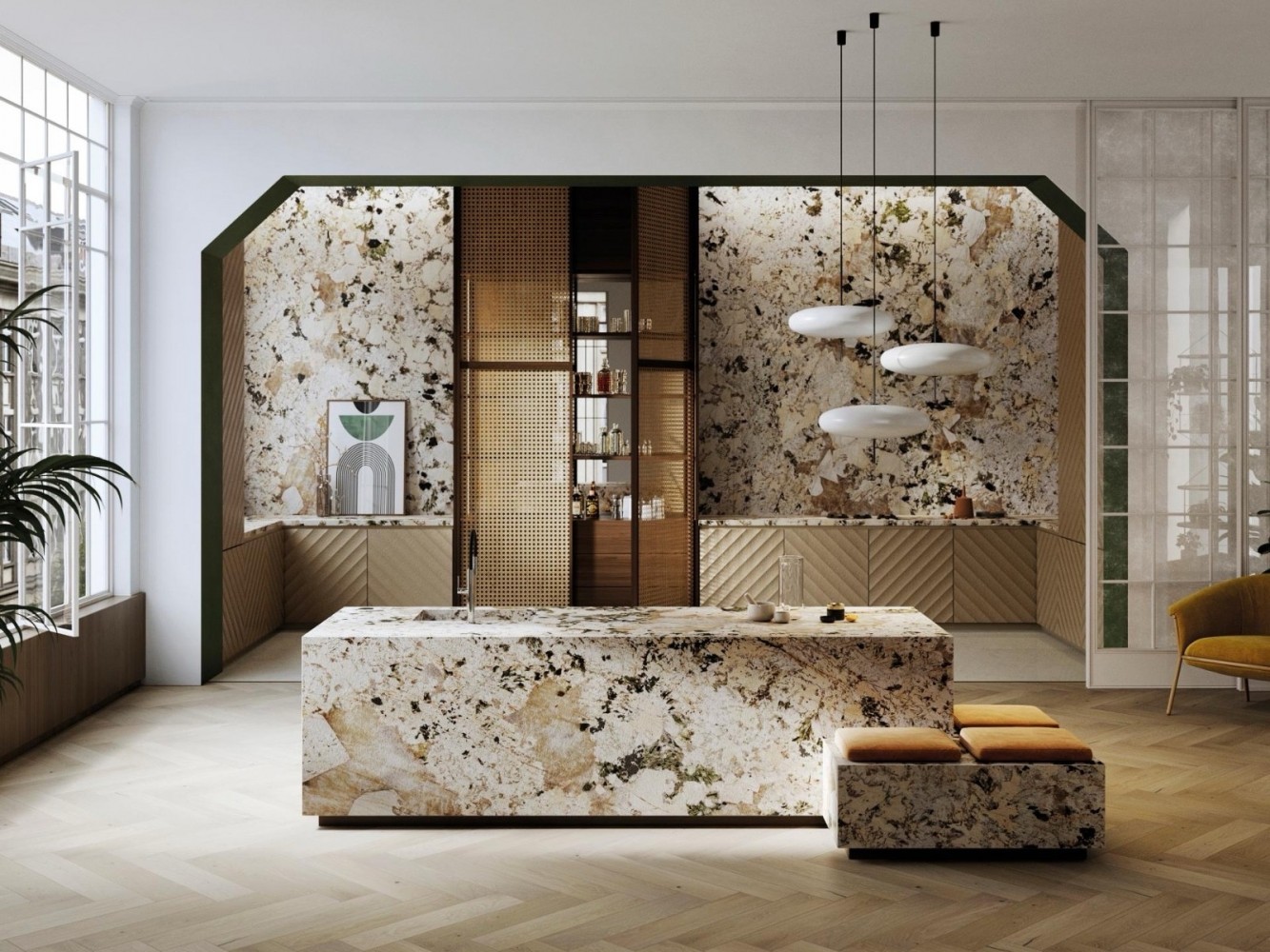 На пол X Stone Medley Polished Спеченный камень 9mm 120x278 - фото 2