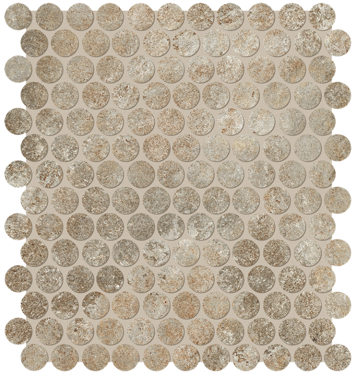 fRVN На стену Nobu Slate Gres Round Mosaico Matt 29.5x32.5