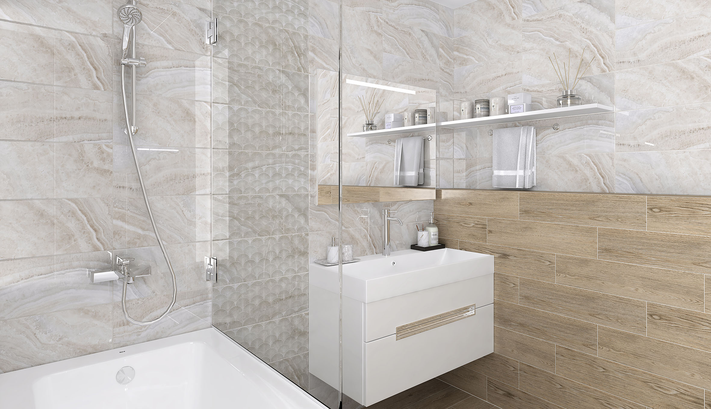 Декор Soft Декор Бежевый 20х50 - фото 3