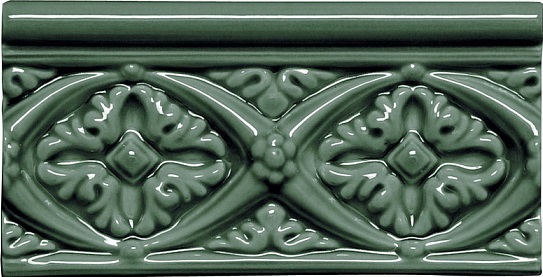 ADMO4006 Бордюр Modernista Relieve Bizantino C-C Verde Oscuro 7.5