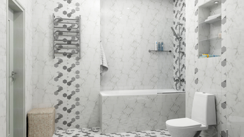 1045-0115 На стену Каррарский Мрамор Белая 25х45 - фото 5