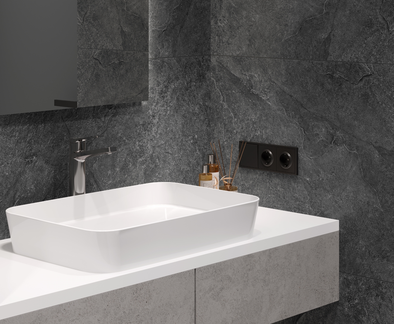 На пол Overland Mercury Графитовый матовый+гл.чернила STR 60х120 - фото 10