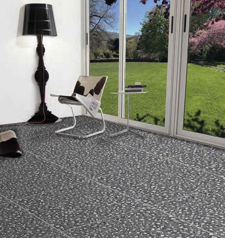 NR0379 На пол Black Terrazzo Черный матовый 600х600х10 - фото 6