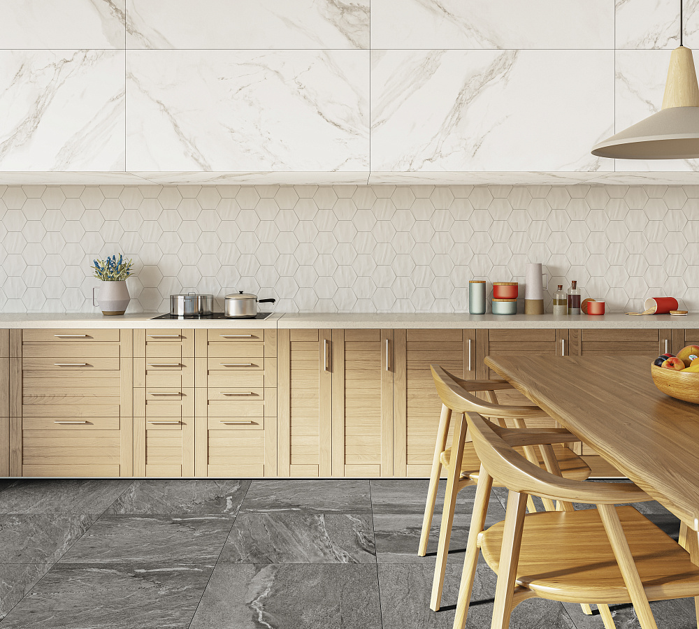 На стену Chiara Gris глазурованная глянцевая 7x28 - фото 2