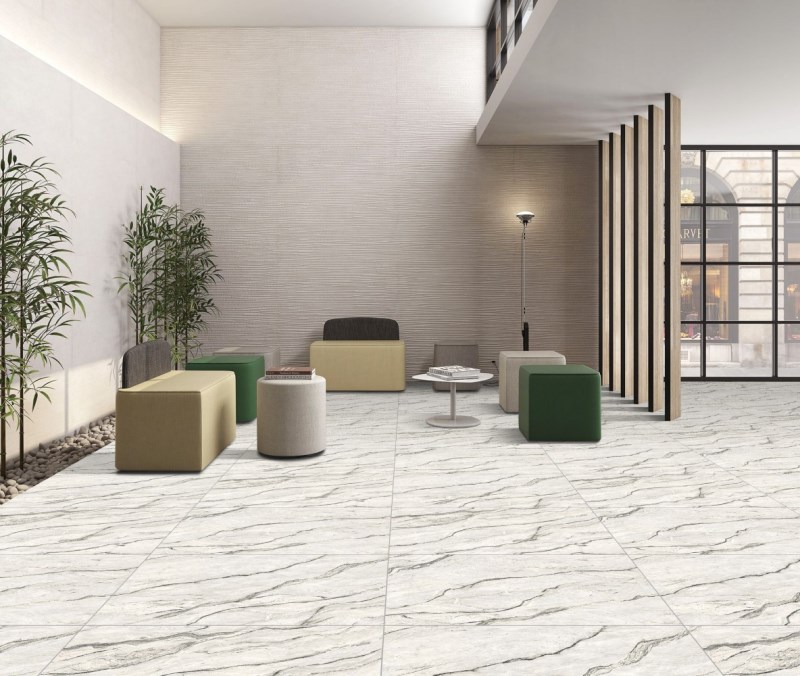 58346 На пол Duster Bianco Matt Carving Fusion (карвинг с металлизированными прожилками) - фото 7