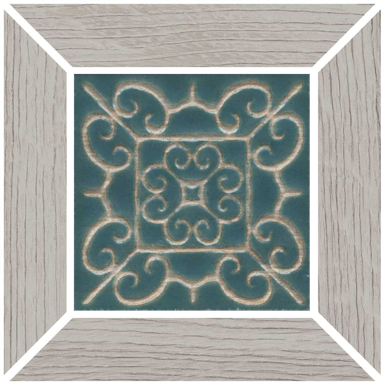 ID151 Декоративная вставка Тровазо Наборный серый светлый матовый 13x13x0.9