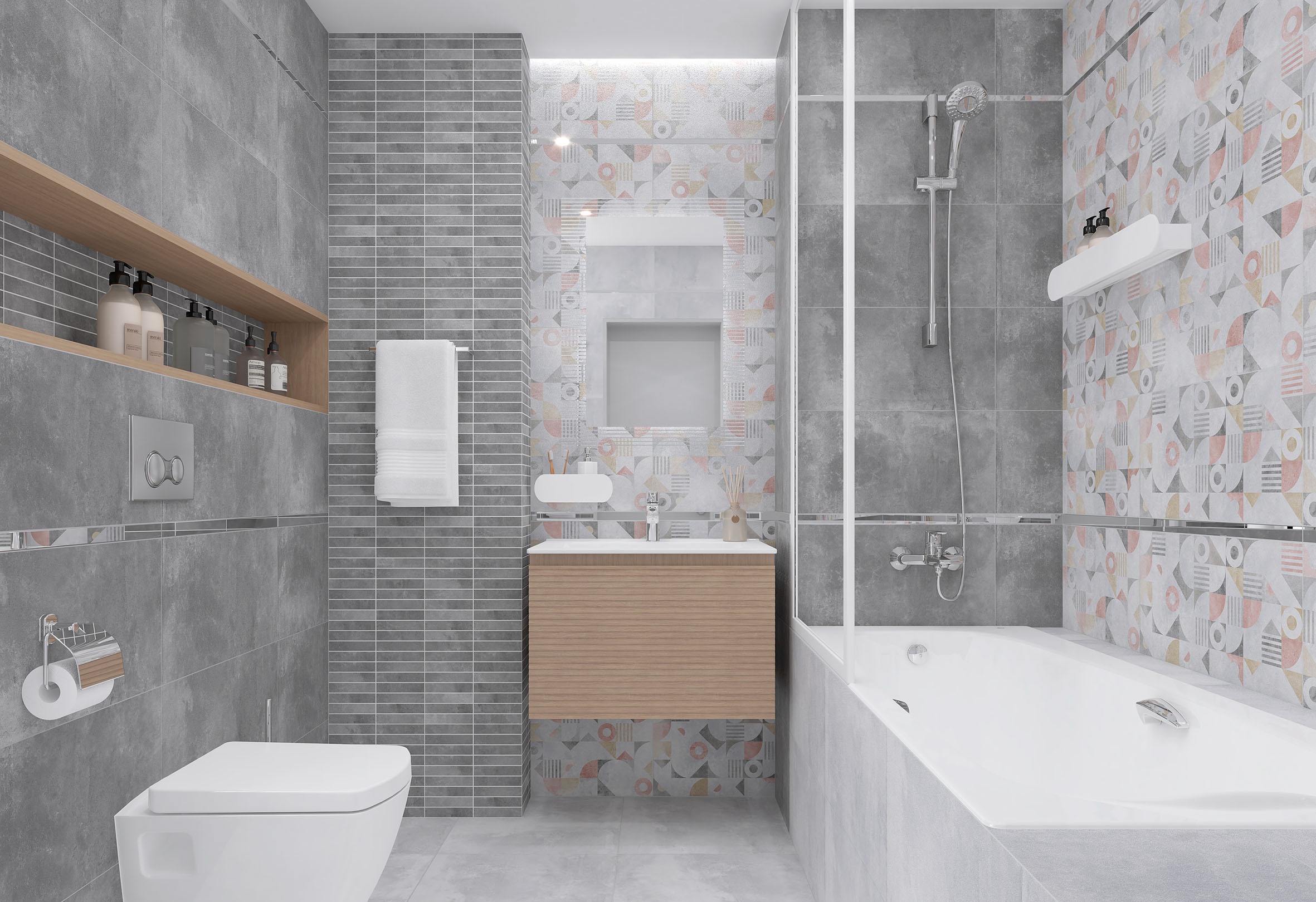 На пол Etnis Светло-Серый 50х50 - фото 7