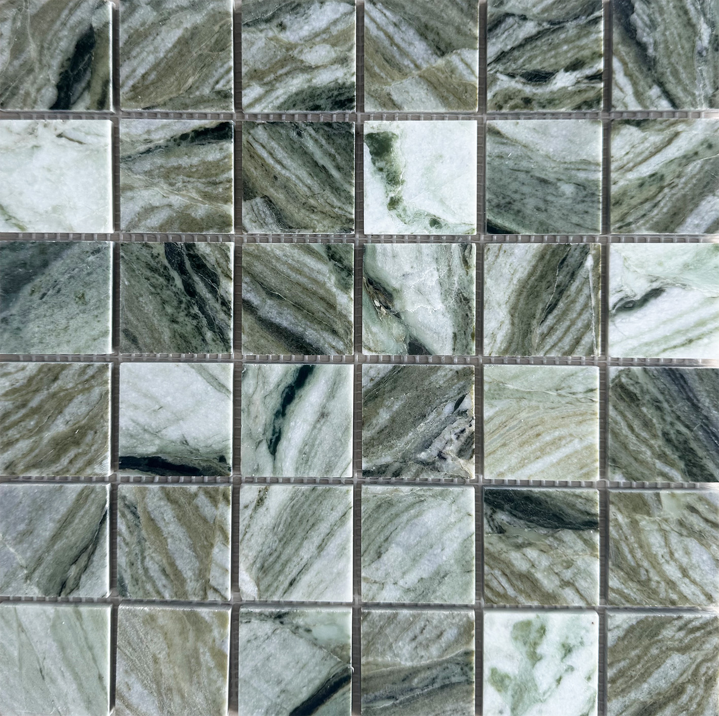 JMST2501 На стену Wild Stone мраморная мозаика Green Marble 48х48 305x305x7