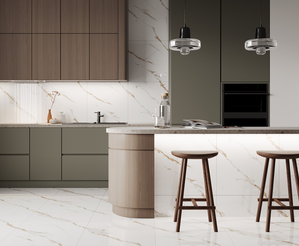 На пол Calacatta Sharp Gold Белый Полированный 60х60 - фото 17