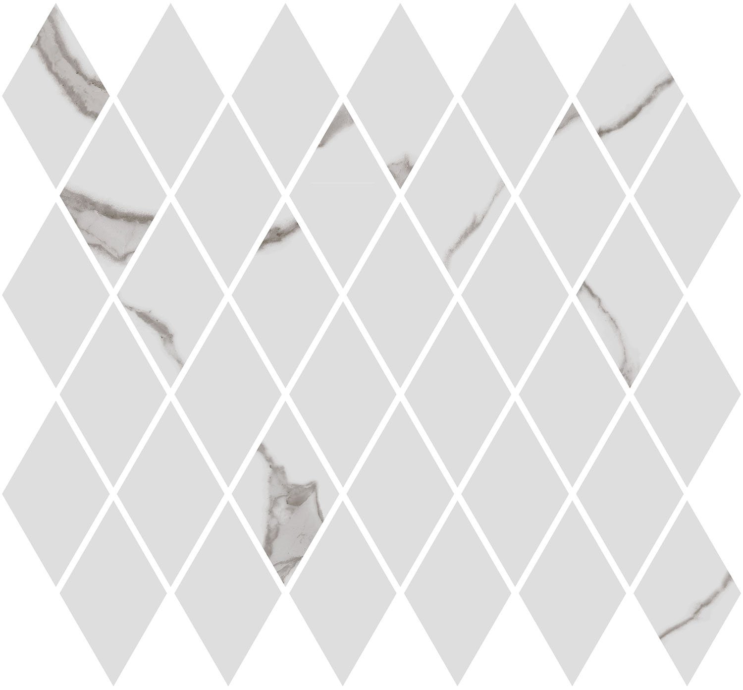 T054/48022 Декор Монте Тиберио Мозаичный белый глянцевый 37.5x35x1 - фото 2
