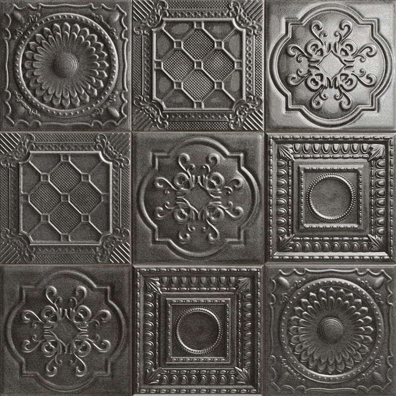 Декор Metal Tiles Relief Silver 20x20 - фото 5