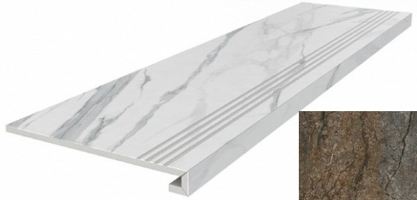 DL502900R/GCF Ступень Сильвер Рут Серая обрезная клееная