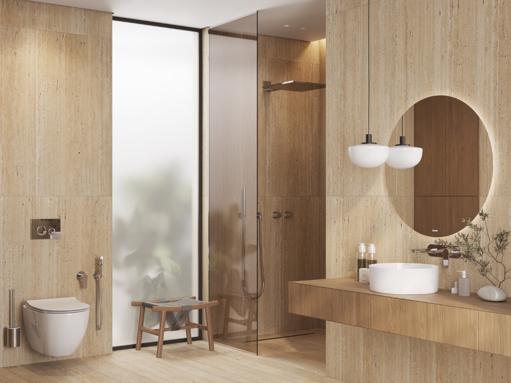 A17422 На пол Travertino Бежевый рельеф ректификат 60x120 - фото 5