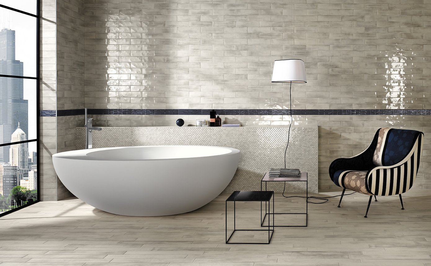 fNSQ На стену Brickell Grey Gloss 7.5x30 - фото 4