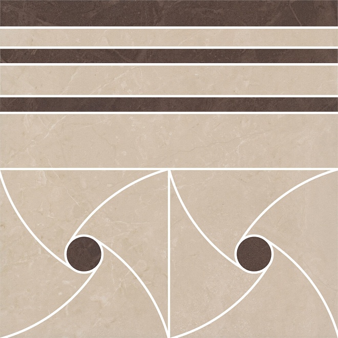 ID108 Декор Версаль Dec. Бежевый наборный 30х30 3