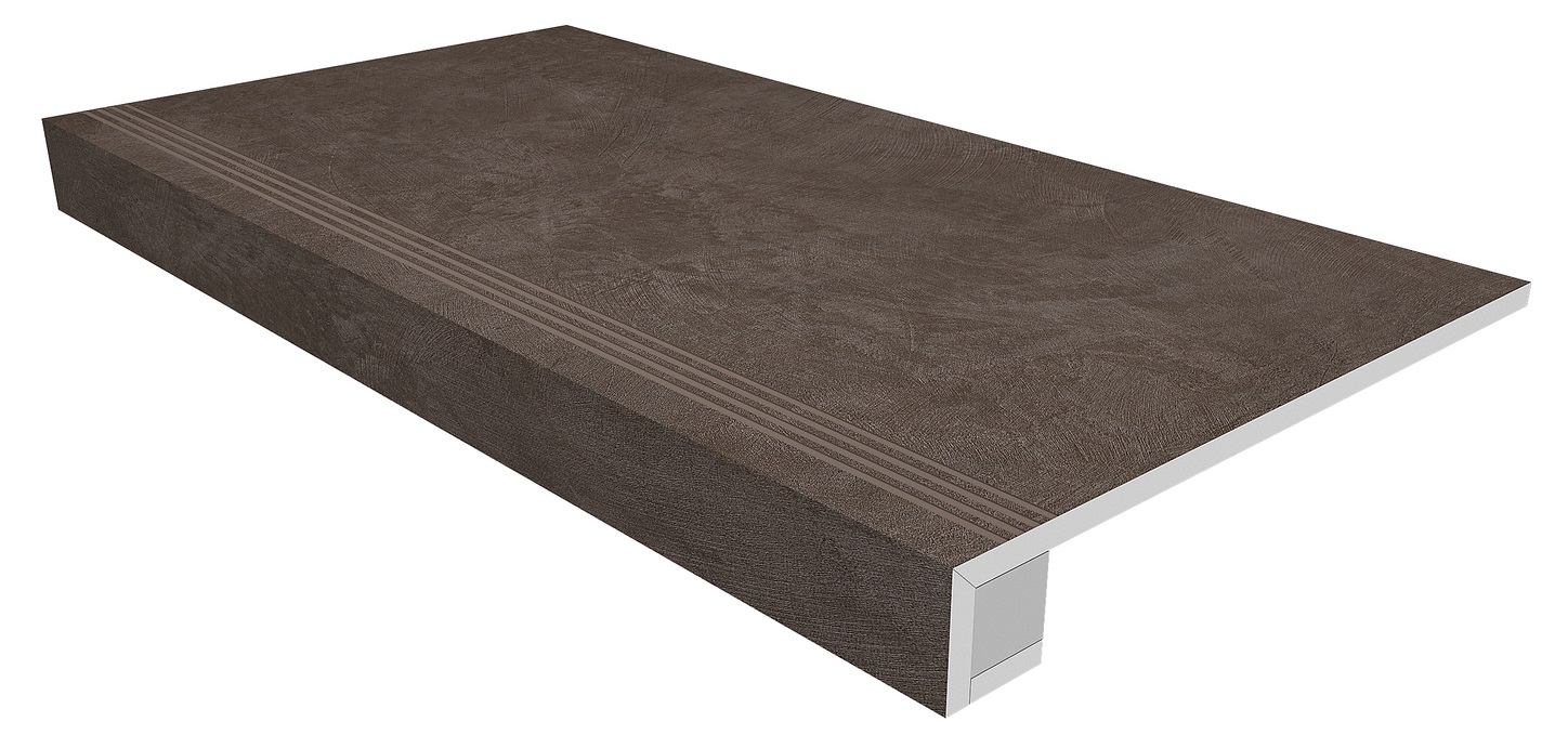Set/Steptrade/SR07_NS/33x120/Riser/SR07_NS/14,5x120 Ступень Spectrum Комплект SR07 Chocolate 120x33 неполированная прямоугол. бортик  Подступенок 14.5x120