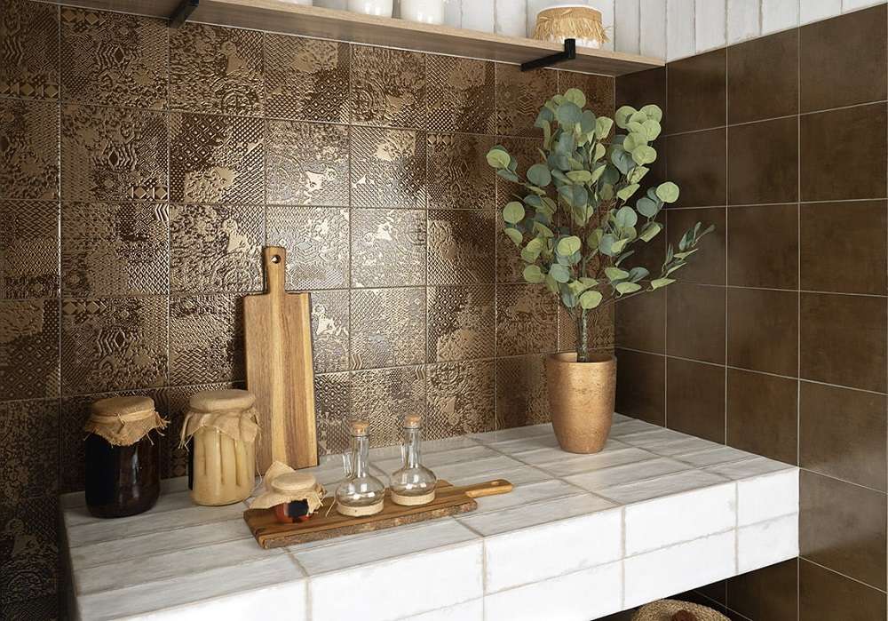 Декор Metal Tiles Relief Bronze 20x20 - фото 9