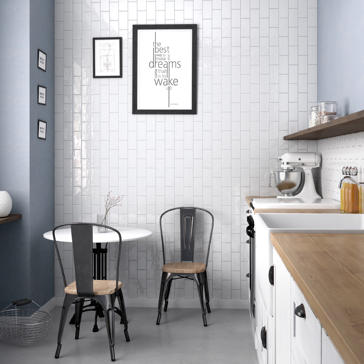 22051 На стену Cottage Ash Blue 7.5x30 - фото 6