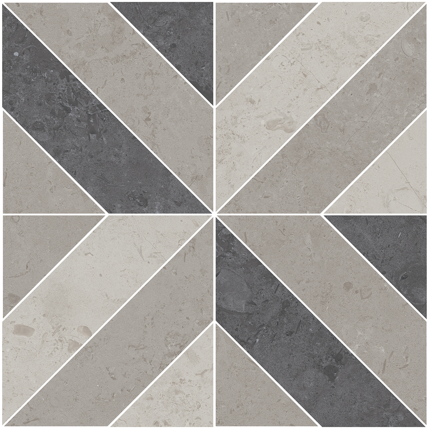 ID124T Декор Про Лаймстоун Серый матовый орнамент 9мм 60х60 - фото 9