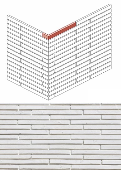 690-05 На стену Реген Брик Белый 33х4