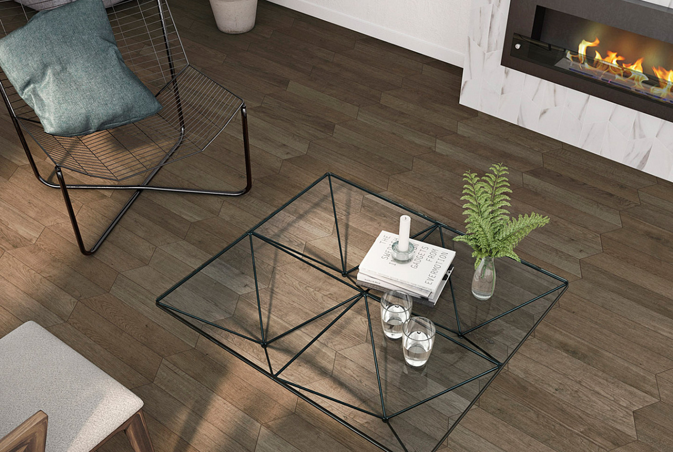 120279 На пол 60 Grad Chevron B Wood Dark - фото 2