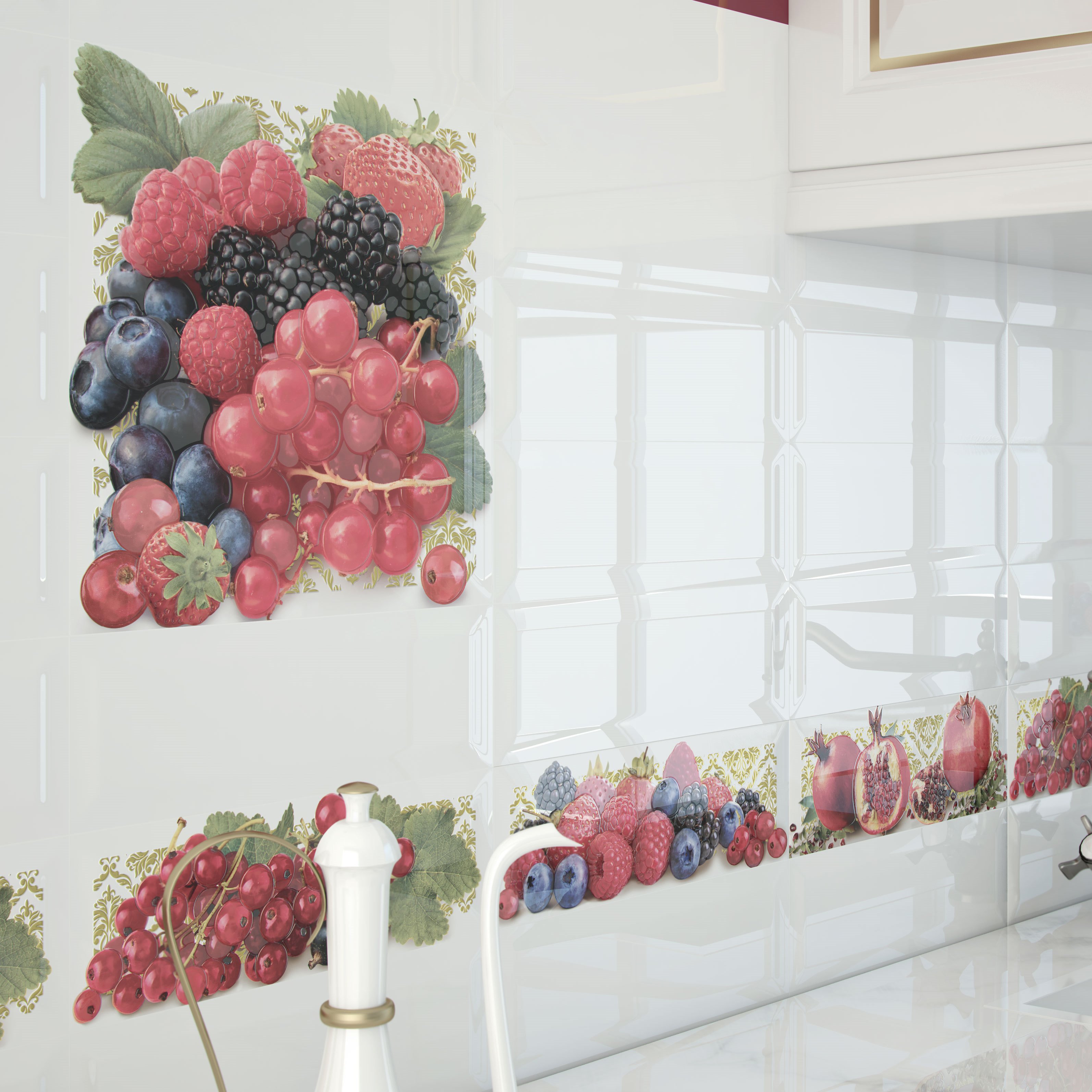 На стену Tutti Frutti Blanco Brillo Bisel 10х30 - фото 4