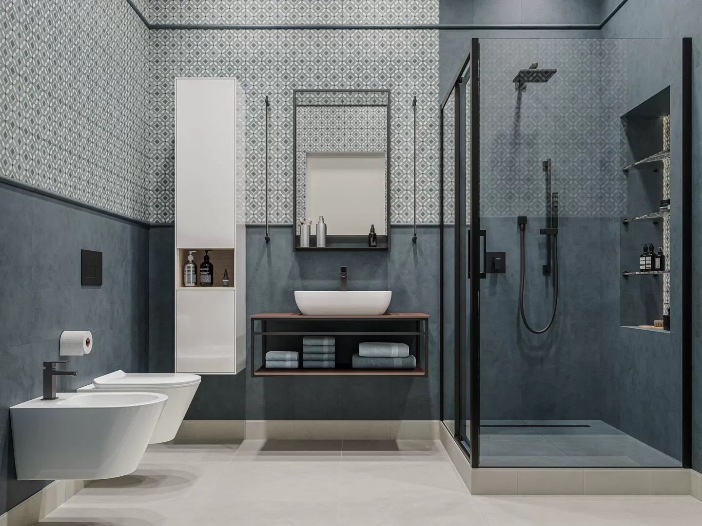 KM6060G0811R На пол Про Чементо Синий матовый обрезной 60х60x0.9 - фото 25