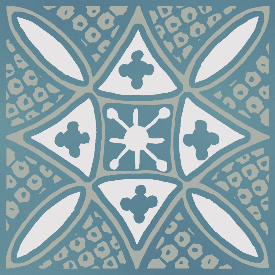 KMD3STA020GN Декор Бахия 2 бирюзовый глянцевый 9.8x9.8x0.7 - фото 2