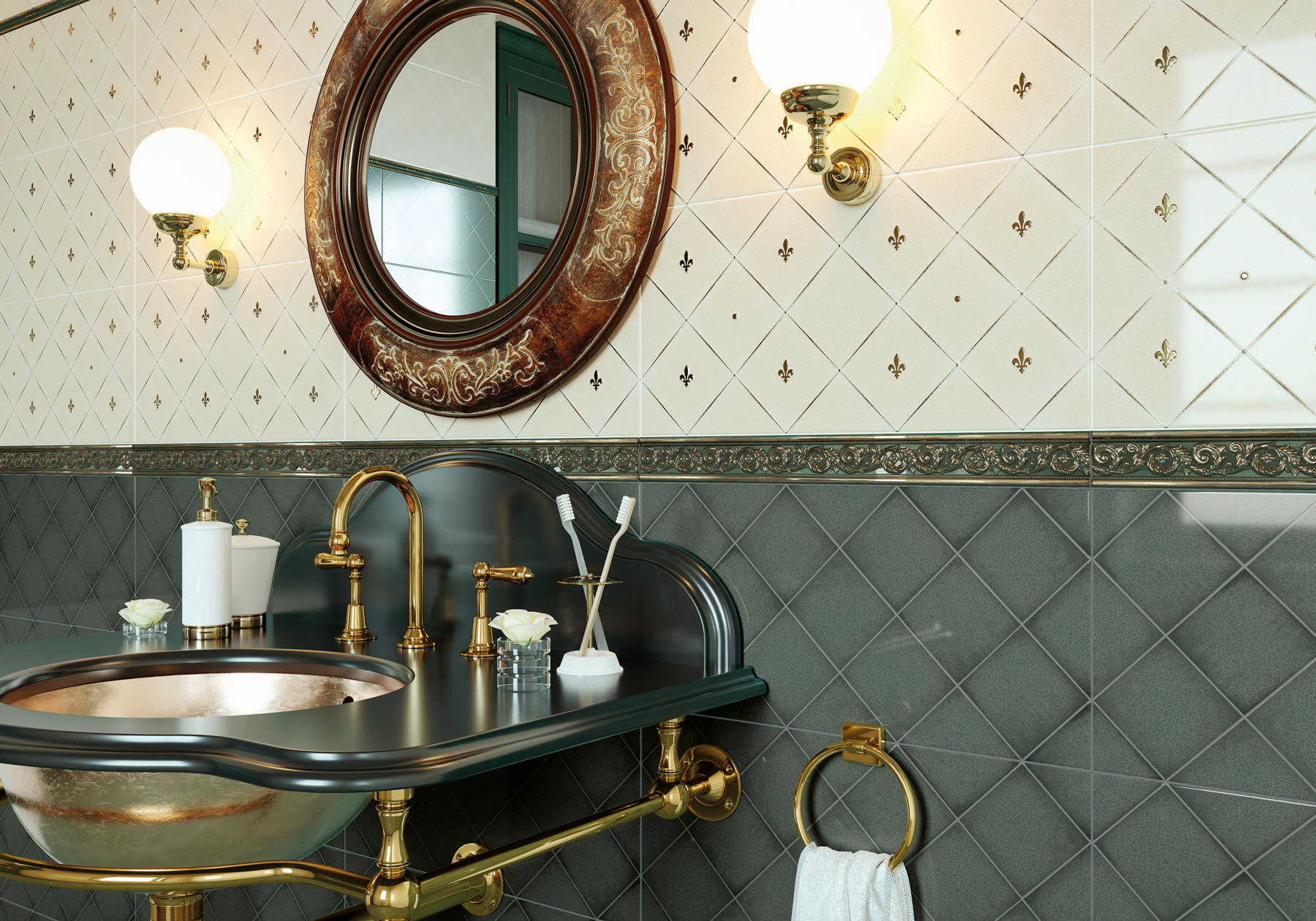 GP6ADE24 На пол Adele Arctic Verde 41x41 - фото 6