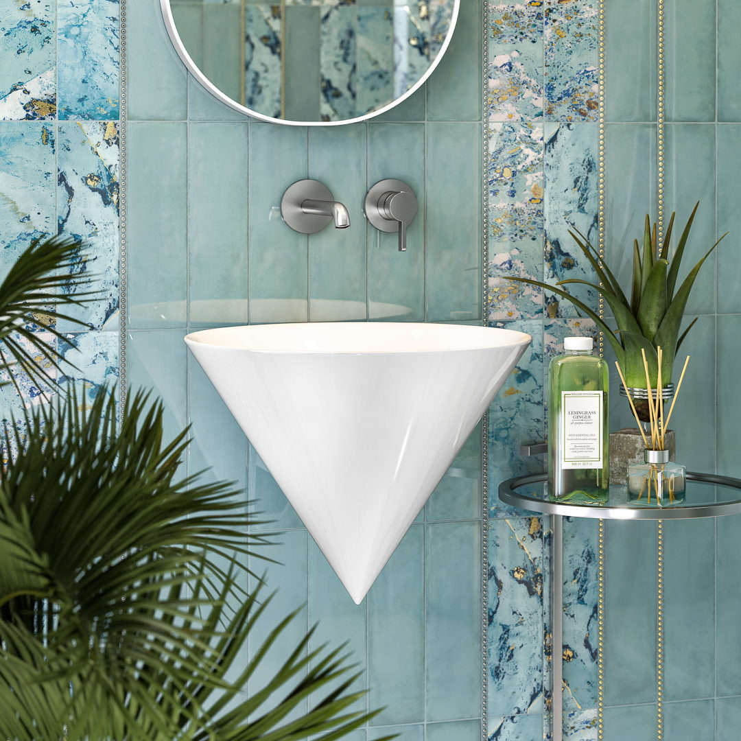 POF008 Бордюр Дарсена Бисер Бирюзовый 20x1.4 - фото 3