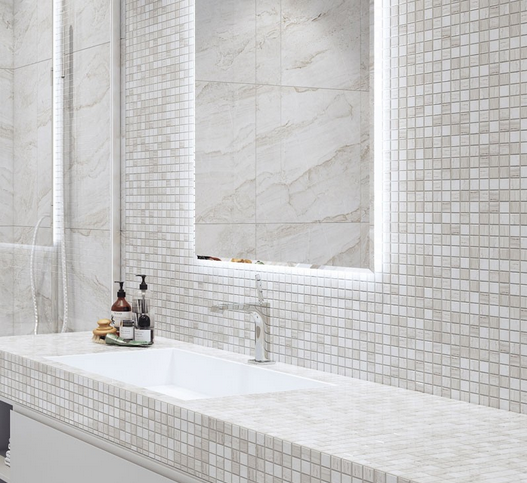 JMST033 На стену Wild Stone мраморная мозаика Crema Marfil Polished 20X20 - фото 15