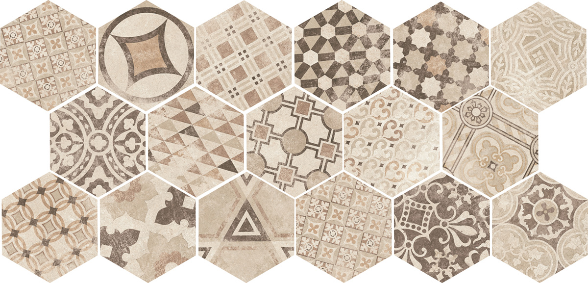 22098 Декор Hexatile Cement Garden Sand 17.5x20 - фото 2