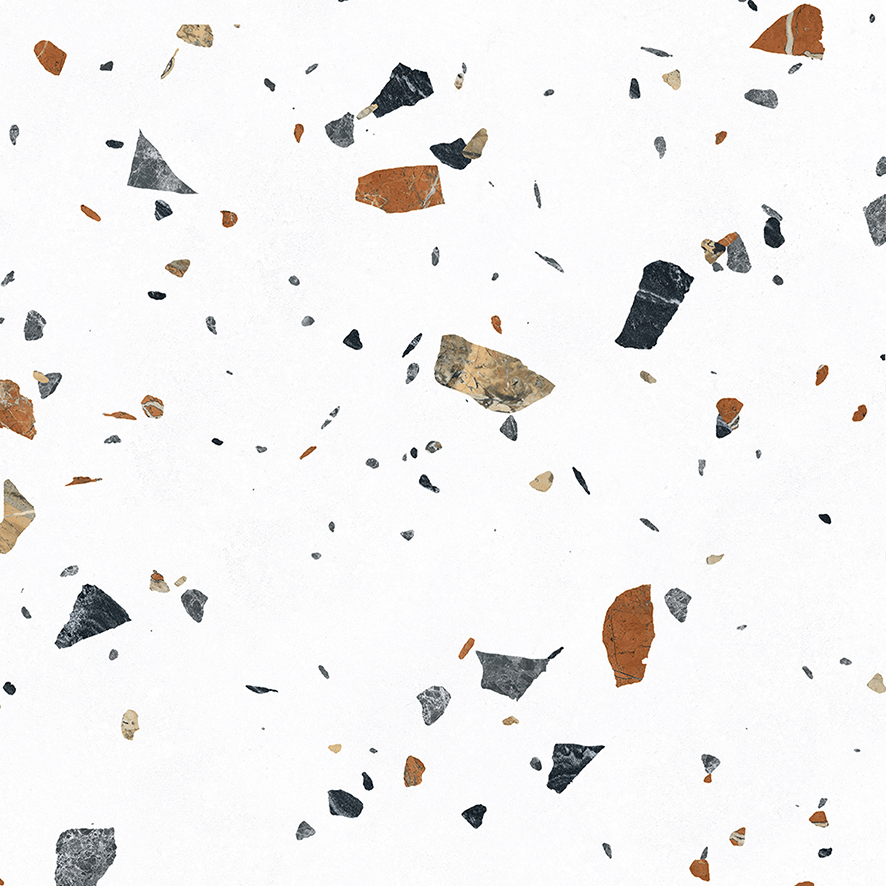 На пол Terazzo Bianco Цветной матовый карвинг 60х60 - фото 5