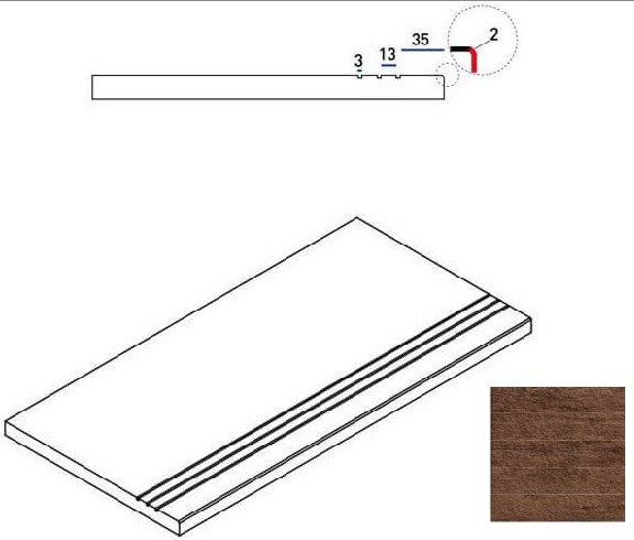 620090000241 Бордюр Natural Life Wood X2 Пэппер Бортик 30x60 Грип