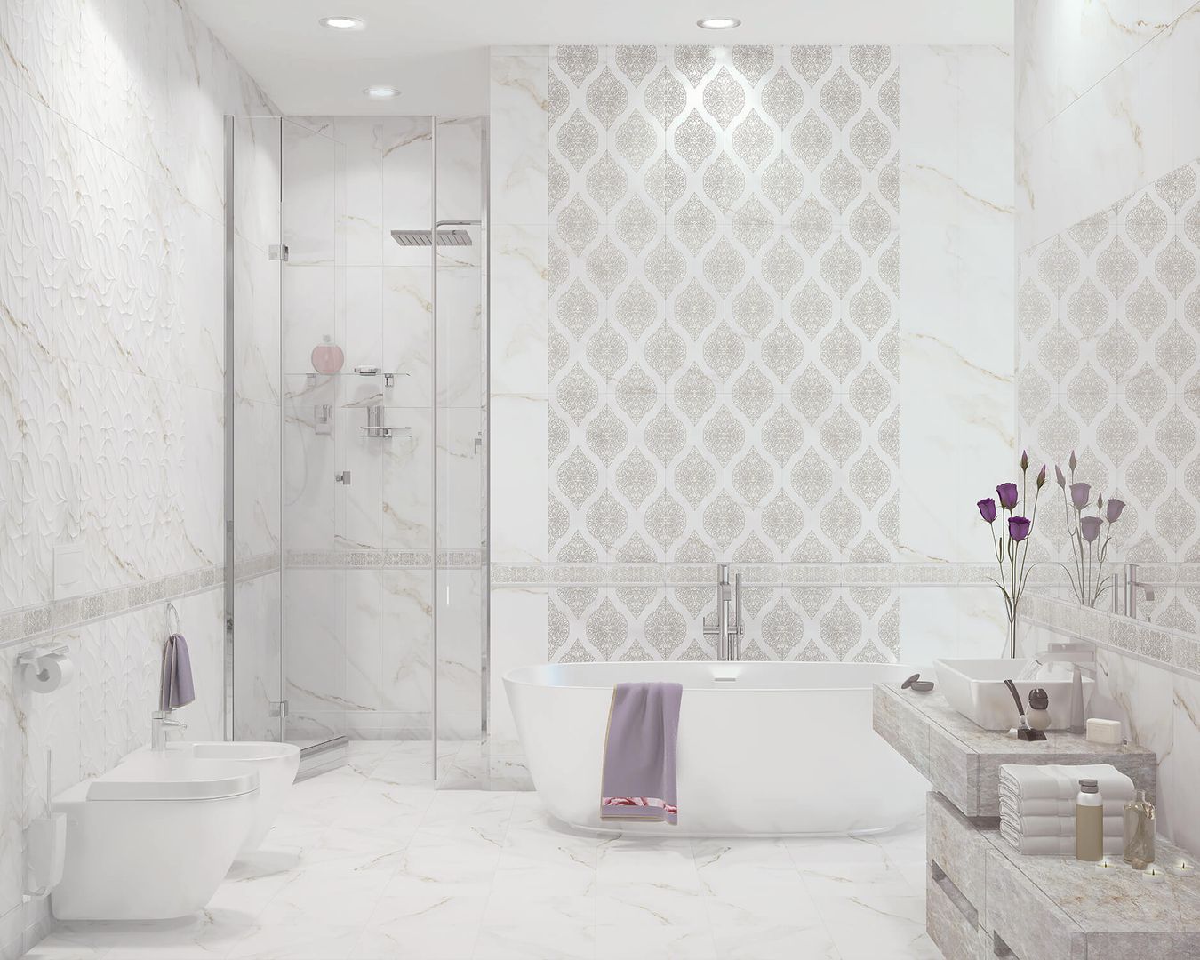 586482001 Панно Calacatta Fern (компл. из 2шт) - фото 5