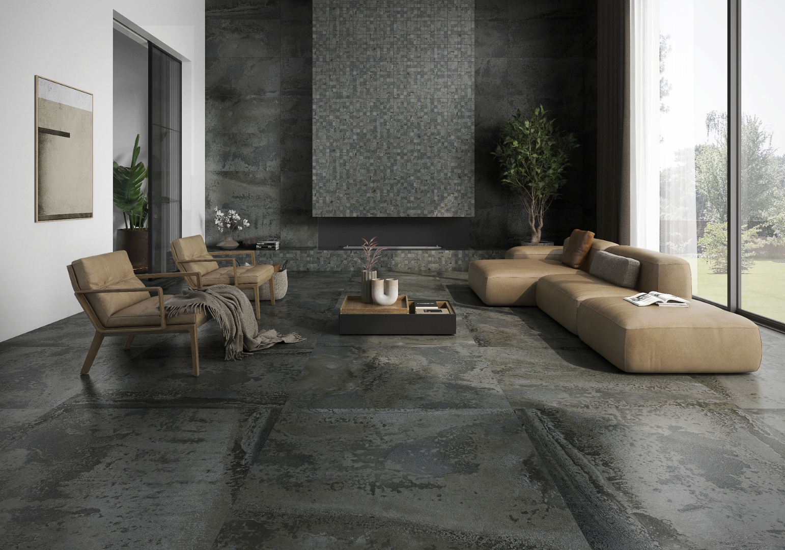 0508690021514 На пол Lab. Iron White Luxglass Rect 60x120 - фото 2