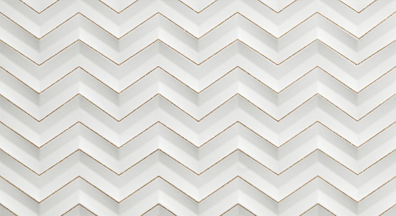 600080000407 Декор 3D White Wall Chevron Glitter