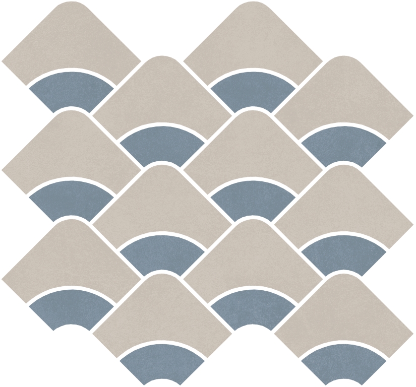 KMD2HID005BR Декор Таделакт Наборный серый светлый. синий светлый матовый обрезной 30x28x0.9