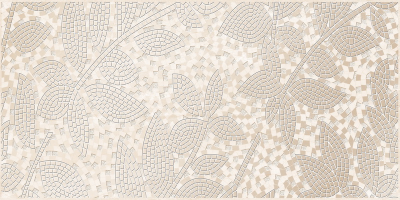 Декор Дубай 2 Листья бежевый 25x50