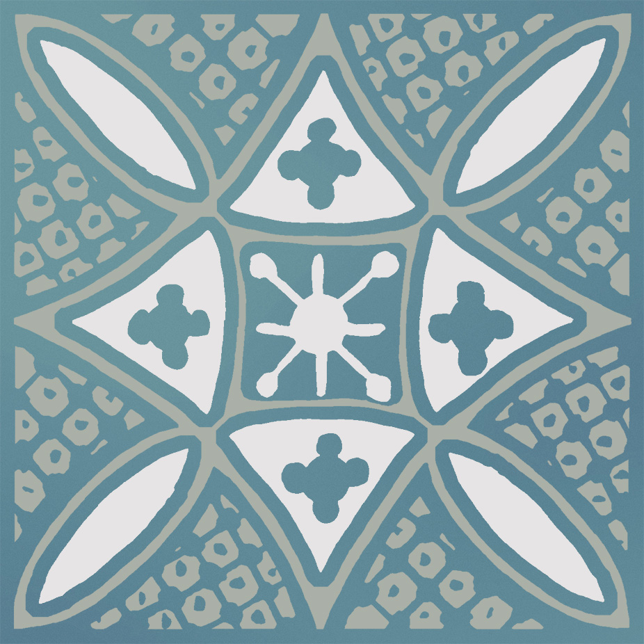 KMD3STA020GN Декор Бахия 2 бирюзовый глянцевый 9.8x9.8x0.7 - фото 4