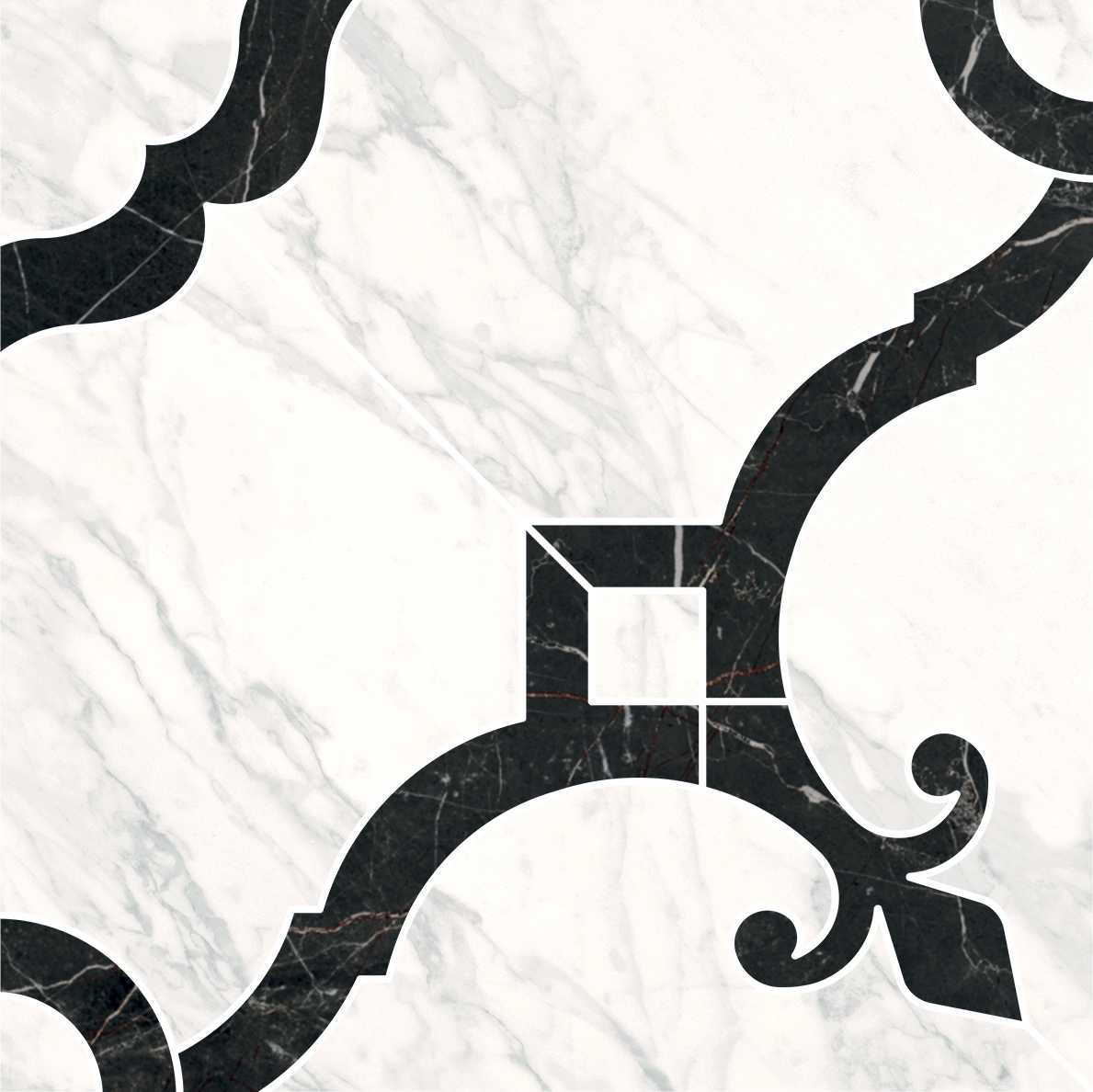 ID88T Декор Фрагонар Наборный белый 1/4 розона 9мм 30x30